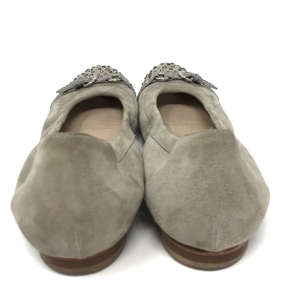 AGL Rhinestone Studded Cap Toe Ballet Flat 41 Gray - Picture 7 of 8